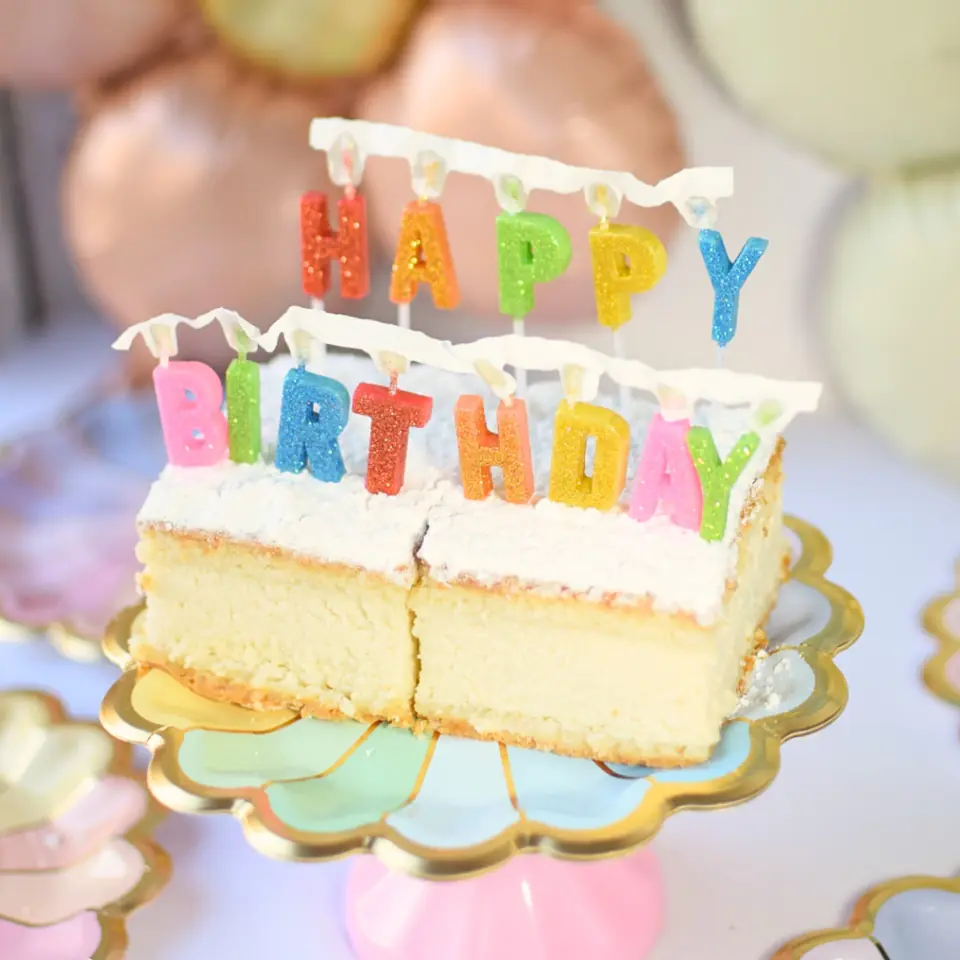 Velitas "HAPPY BIRTHDAY C/ Brillo" (Se prenden todas juntas)
