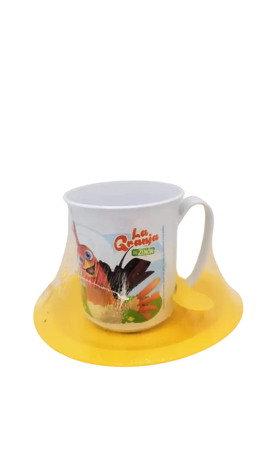 SET DE * LA GRANJA DE ZENON * TAZA + CUCHARA + PLATO