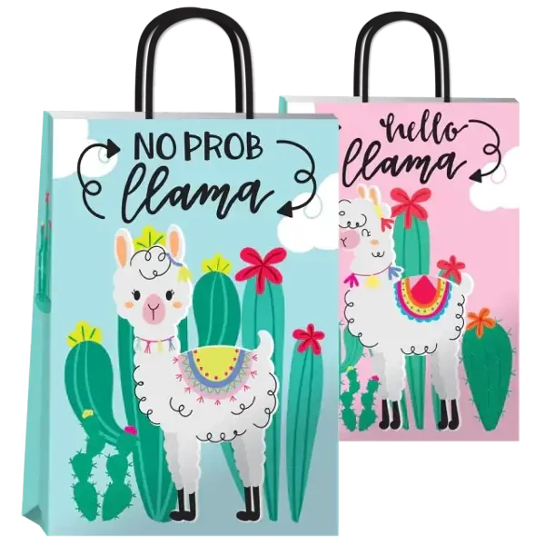 BOLSAS DE REGALO " HELLO LLAMA " Tamaño 14 x 20