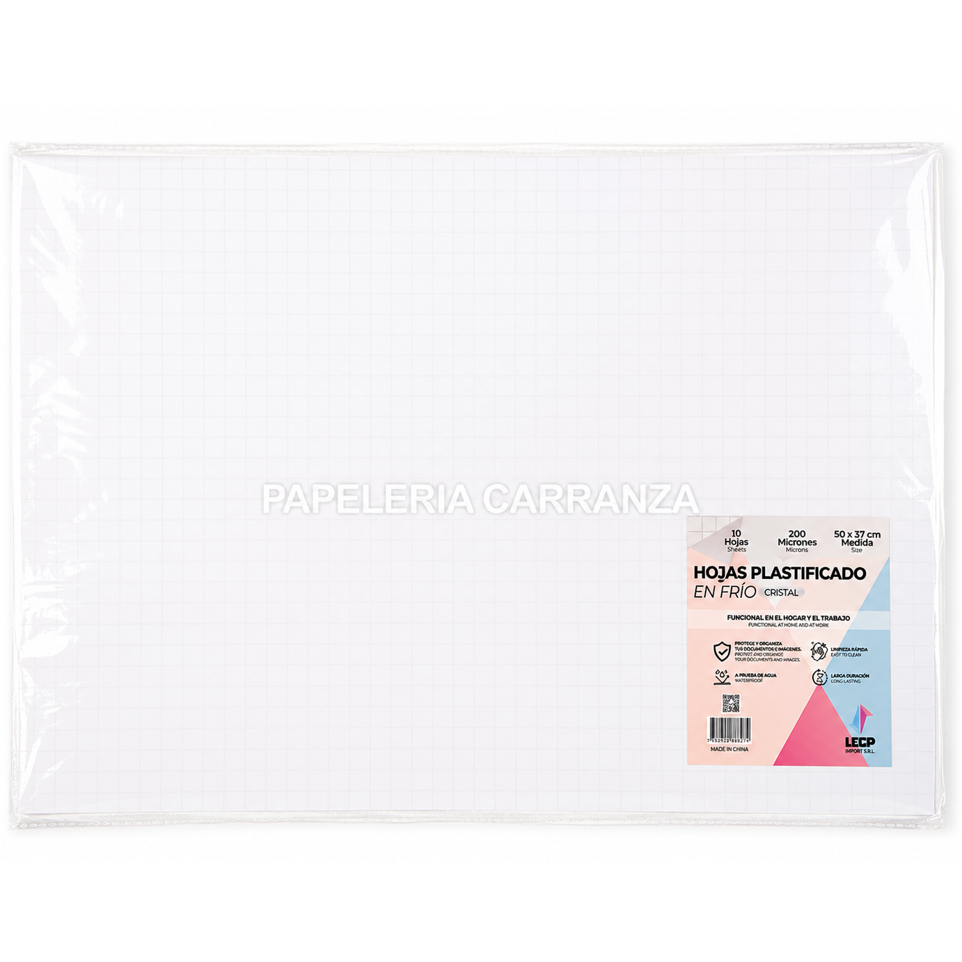Paquete de 10 Planchas Para Plastificado en Frio Con Adhesivo Tamaño A3 200 Micrones