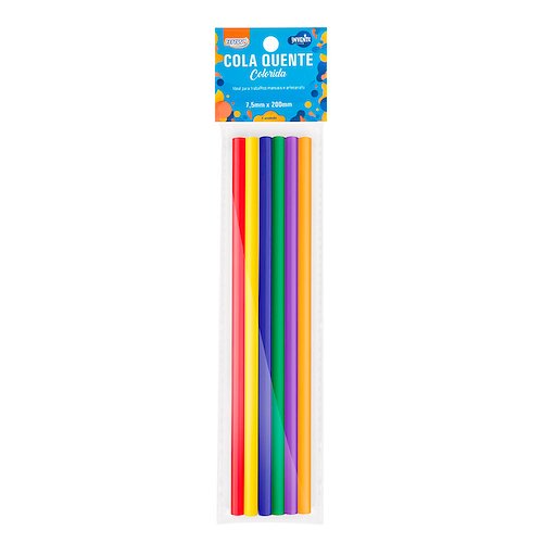 BARRAS DE SILICONA FINA DE COLORES  x 6 SURTIDO