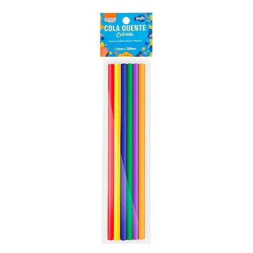 BARRAS DE SILICONA FINA DE COLORES  x 6 SURTIDO