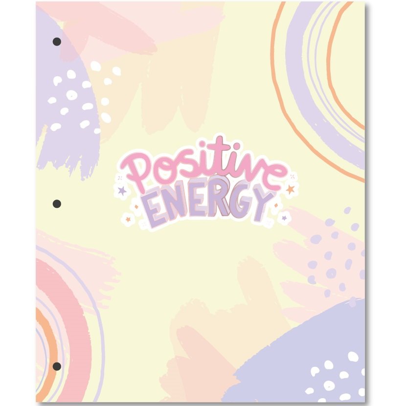 Tapa de Carpeta Escolar N3 " POSITIVE ENERGY " FRASES
