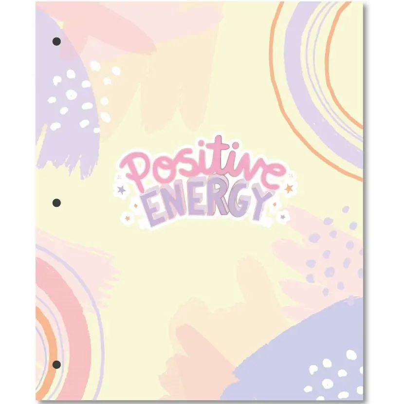 Tapa de Carpeta Escolar N3 " POSITIVE ENERGY " FRASES
