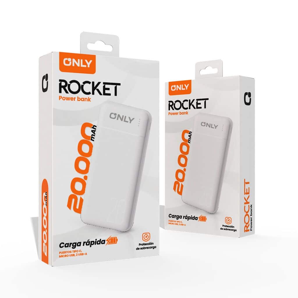 Power Bank YEXA ROCKET 20000 mah UNIVERSAL ( Micro USB + Tipo C + Iphone) Con Indicador