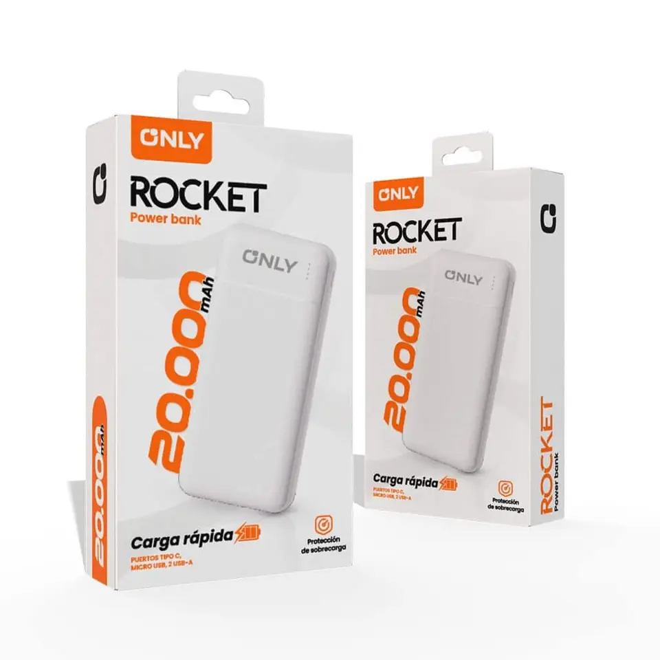 Power Bank YEXA ROCKET 20000 mah UNIVERSAL ( Micro USB + Tipo C + Iphone) Con Indicador