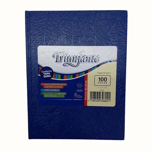 Cuaderno Tapa Dura Forrado Araña // TRIUNFANTE 100 HOJAS RAYADO