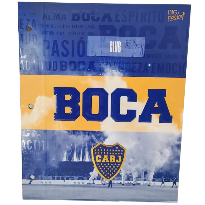Tapa de Carpeta Escolar N3 " ESCUDO " PPR (BOCA JUNIORS)