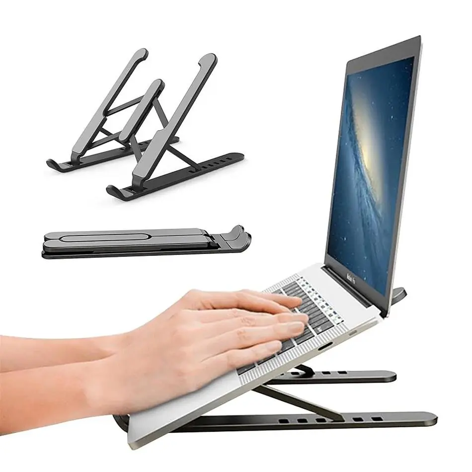 Soporte c/ Barras - de Plastico con Aluminio - para Notebook / Netbook / Tablet * P1 * Plegable Universal