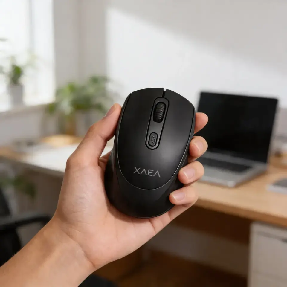 MOUSE INALAMBRICO " XAEA PRO NEGRO " PREMIUM Doble Sistema (Receptor USB + Bluetooth) RECARGABLE