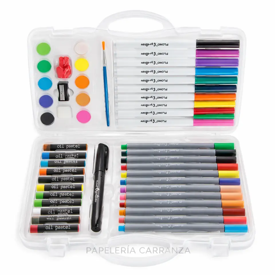 SET DE ARTE * VALIJA RIGIDA FLOMO Creative x 54 PIEZAS *