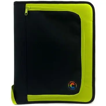 Carpetas A4 C/ Cierre " Negro y Verde Manzana C/ Caartuchera Grande" 2 anillos  College *Cod 509*