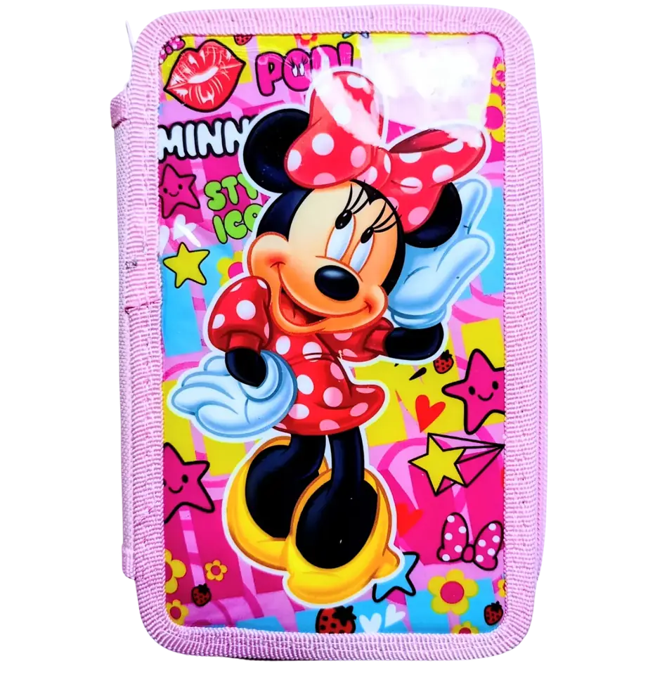 CARTUCHERAS "MINNIE M0USE" 2 PISOS + UTILES
