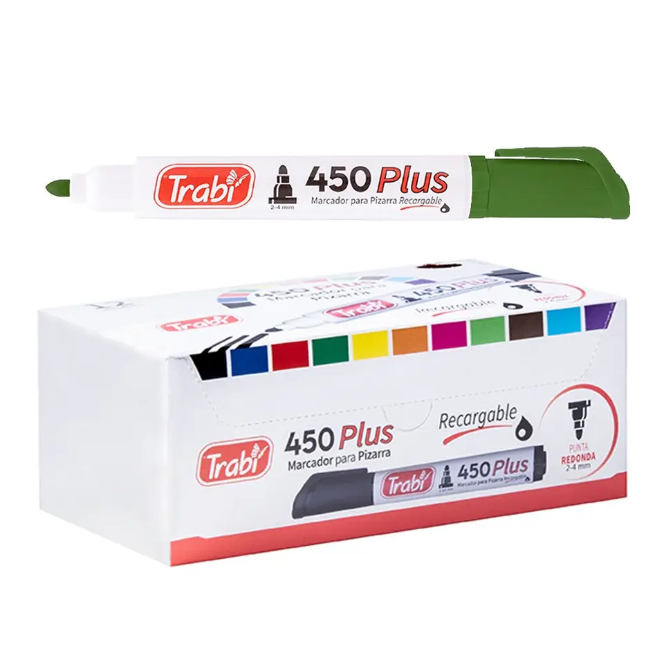 ||OFERTA EFECTIVO / TRANSFERENCIA|| Marcador para Pizarra ** Verde 450 (CAJA x 12) **  RECARGABLE Trabi