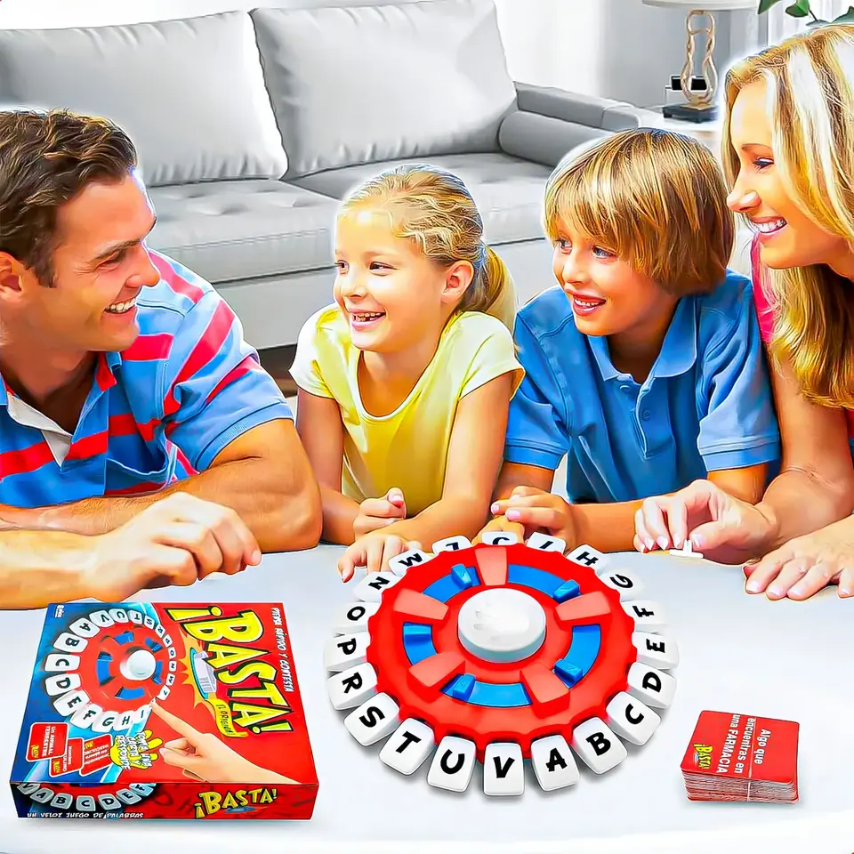 Juego de Mesa ¡BASTA! en Español para 2 a 6 Jugadores con Temporizador y Tablero