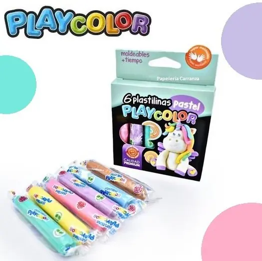 Plastilina Playcolor x 6 Pastel Blister