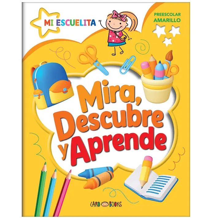 Librito Artemisa Preescolar " MIRA, DESCUBRE Y APRENDE -AMARILLO- " Educativo 28x22