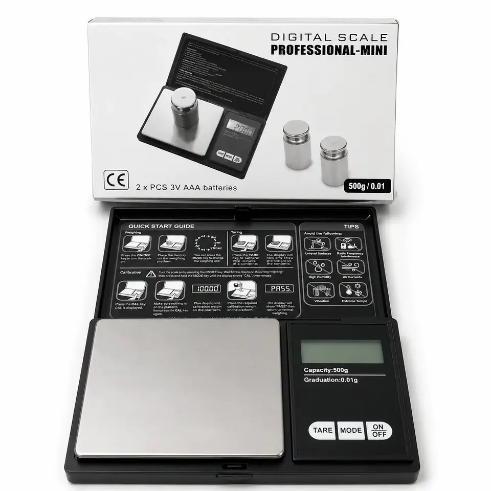 Balanza Gramera de Precision 0.01-500g SCALE PROFESSIONAL