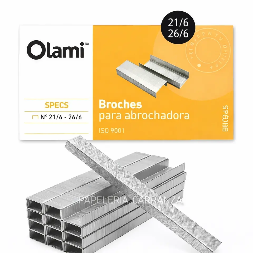 BROCHES PARA ABROCHADORA " OLAMI (ECONOMICO) " 21/6 - 26/6