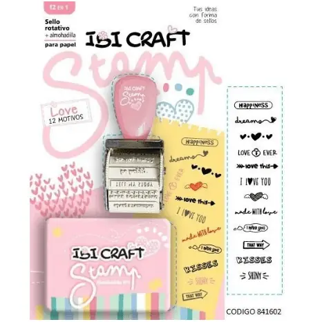 SET * LOVE 12 EN 1 * SELLO ROTATIVO + ALMOHADILLA IBI CALIFICACIONES (Ingles)