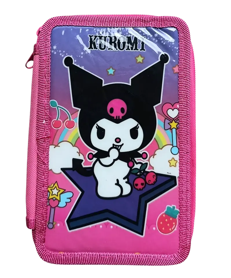 CARTUCHERAS "KUROMI" 2 PISOS + UTILES