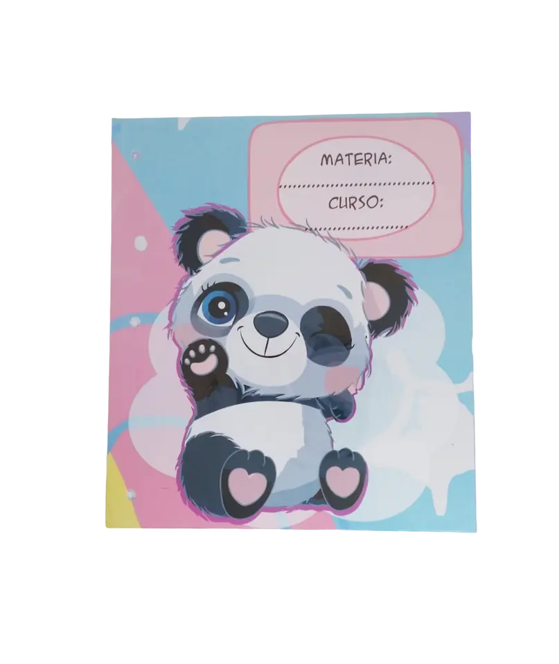 Separadores de Materias "Pandas Pastel" Tamaño Escolar (Fantasia)