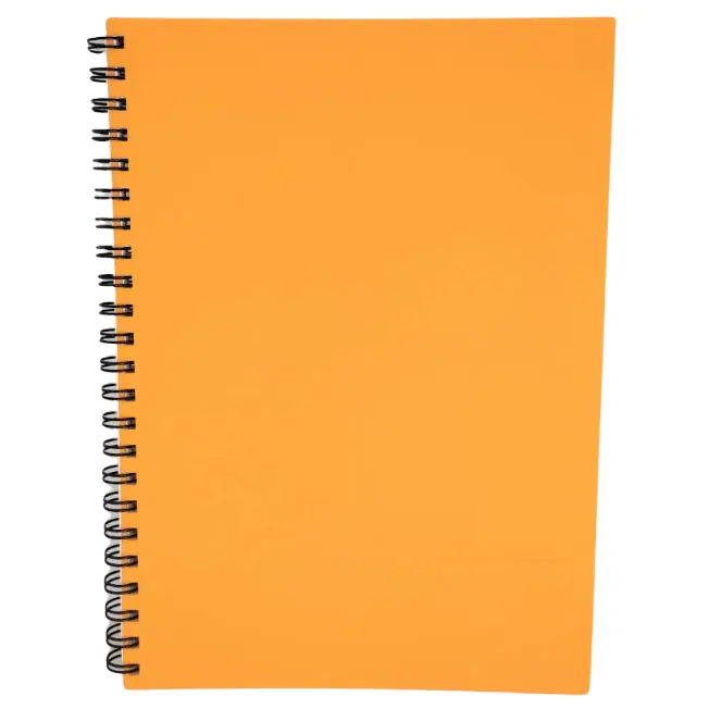 CUADERNOS UNIVERSITARIOS C/ ESPIRAL TAPA PLASTICA ” NARANJA ” A4 RIDEO 90 HOJAS RAYADAS
