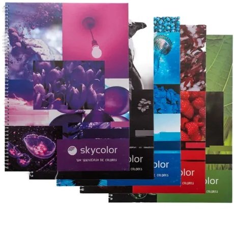 CUADERNILLO * SKYCOLOR RAYADO * 80 HOJAS C/ ESPIRAL FLEXIBLE UNIVERSITARIO A4