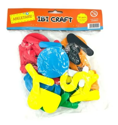 Aplicaciones en Goma Eva " ABECEDARIO Ibi Craft " x 31 piezas x 8cm Alto