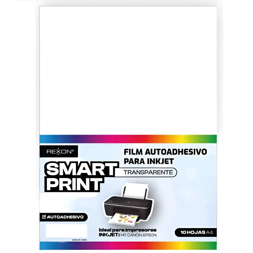 Resma de Film REXON Autoadhesivo - Transparente - (No Resistente al Agua) x 10 unidades