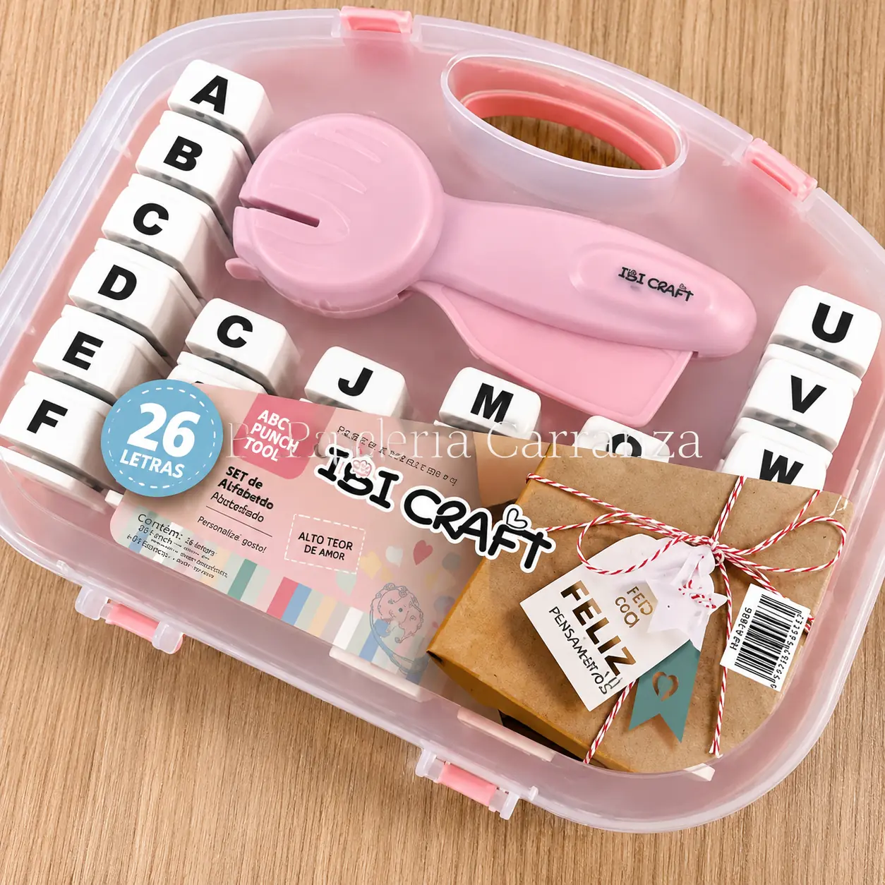 SET VALIJA - ALFABETO IBI CRAFT - 26 LETRAS + TROQUELADORA PINZA ABECEDARIO