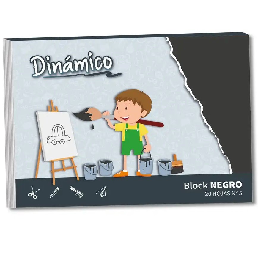 BLOCK DE DIBUJO "NEGRO” NUMERO 5 DE COLOR (20 HOJAS) El Camino