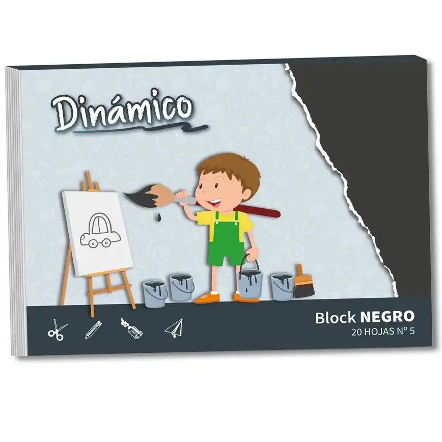 BLOCK DE DIBUJO "NEGRO” NUMERO 5 DE COLOR (20 HOJAS) El Camino