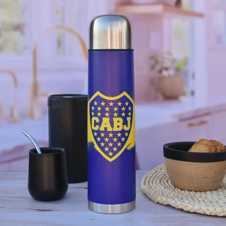 Termo Acero Inoxidable "Boca Juniors" 1 Litro