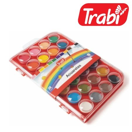 Acuarelas Trabi x 28 + 1 Pinncel (Estuche Rigido)