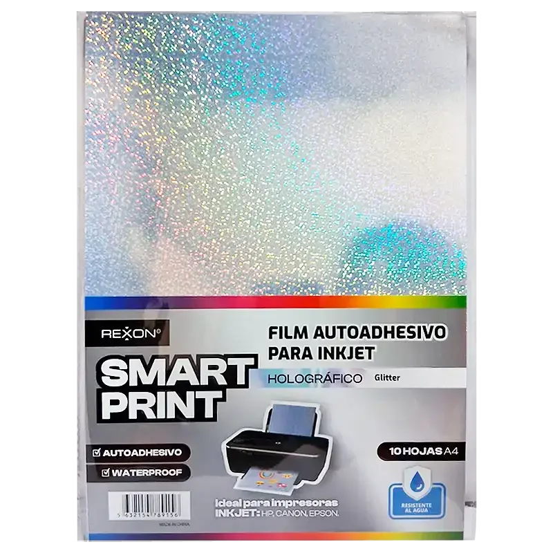 Resma de Film REXON Autoadhesivo - Holográfico Glitter - (Resistente al Agua) x 10 unidades