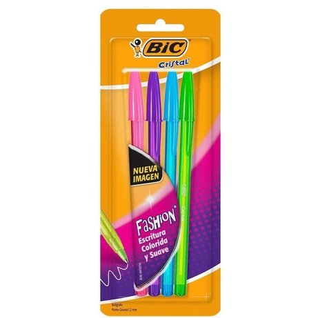 Lapiceras de Color Bic Fashion x 4