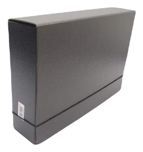 CAJA CON SOLAPAS // 8 CM FIBRA NEGRA //  C/ELASTICO **