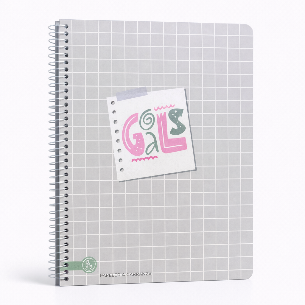 CUADERNILLO C/ ESPIRAL SEMI RIGIDO A4 RY " GOALS " 80 HOJAS