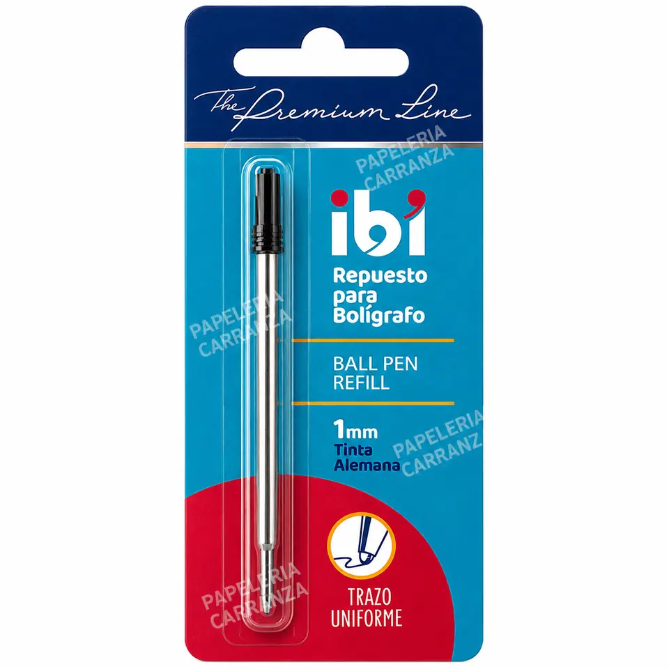 Repuesto de Lapiceras Ibi *Negro Tipo Parker* (Para algunos modelos de Giro) - Largo -
