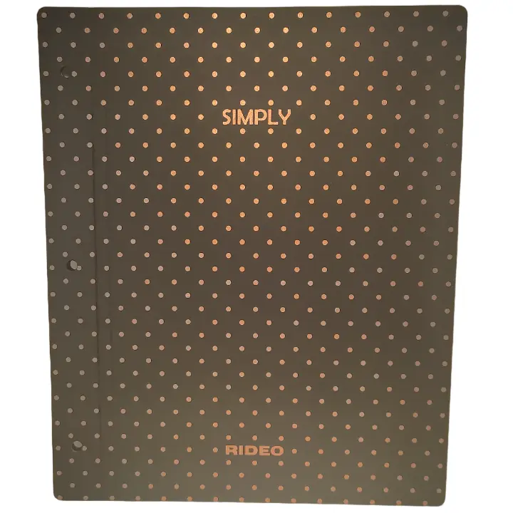 Tapa de Carpeta Escolar N3 " SIMPLY - Lunares Dorados - " (Polipropileno)