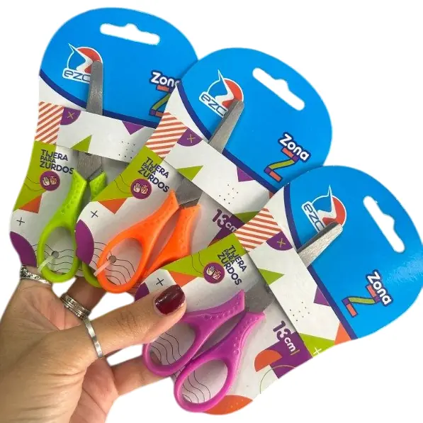 TIJERAS EZCO * P/ ZURDOS * 13 CM ESCOLAR