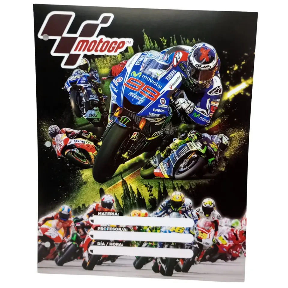 Separadores de Materias de Carttulina "Moto GP" Tamaño Escolar (Fantasia)  + Reegla de Carttulina