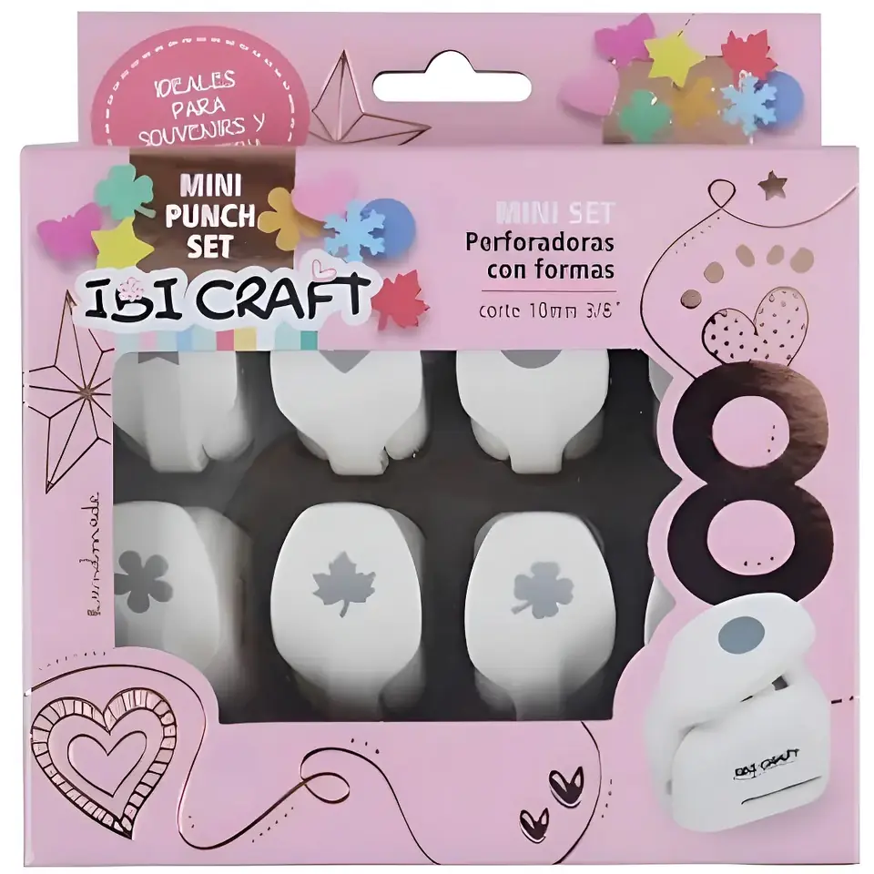 Sacabocados * Set x 8 Ibi Craft * Perforador con Formas 10mm 3/8