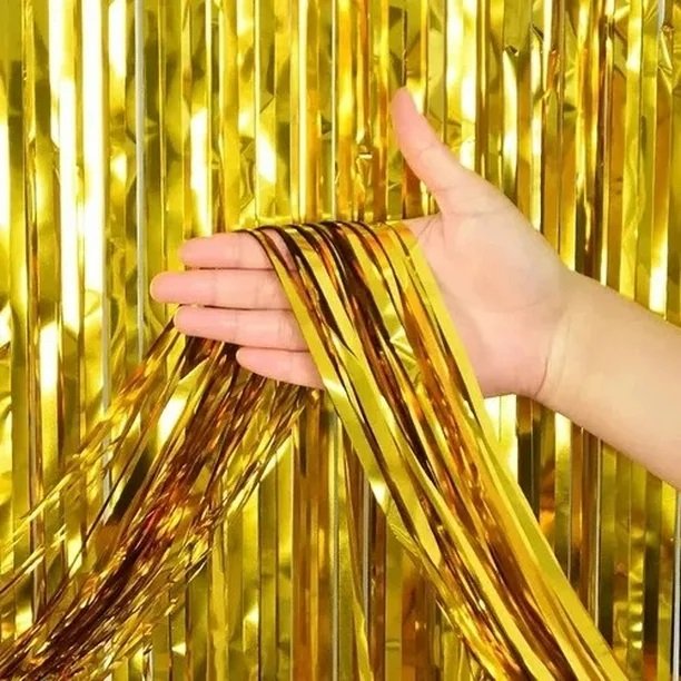 CORTINA LLUVIA * DORADO* METALIZADA FOIL FRINGE CURTAIN