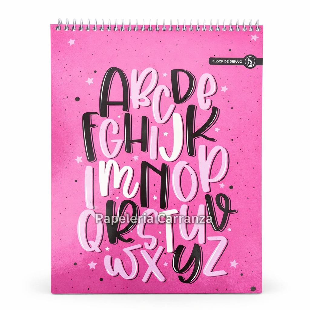 BLOCK DE DIBUJO C/ ESPIRAL A4 ” LETRAS ” 120 GR RY DESIGN