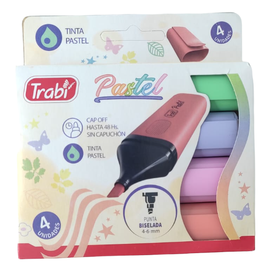 Caja Resaltadores Trabi * Pastel x 4 * Chatos