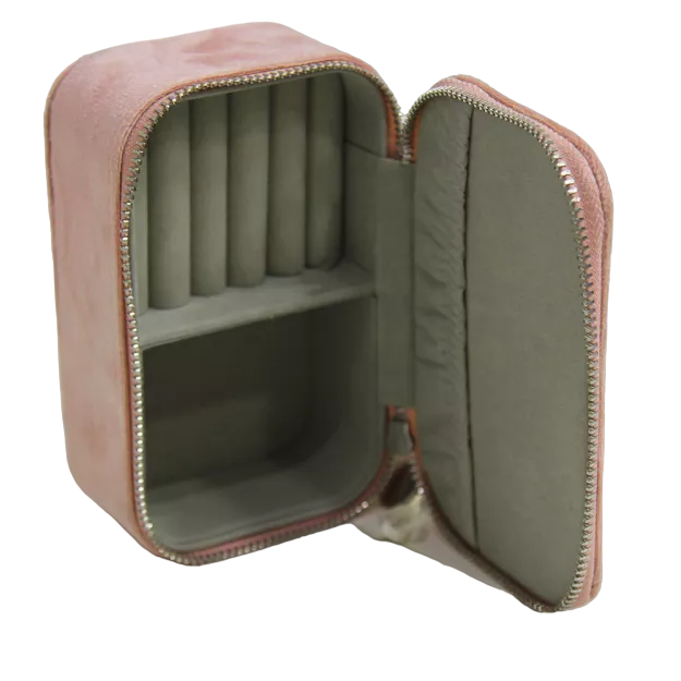 ALHAJERO - ROSA- Con Espejo Led Recargable Joyero Con Cierre