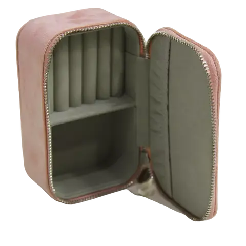 ALHAJERO - ROSA- Con Espejo Led Recargable Joyero Con Cierre