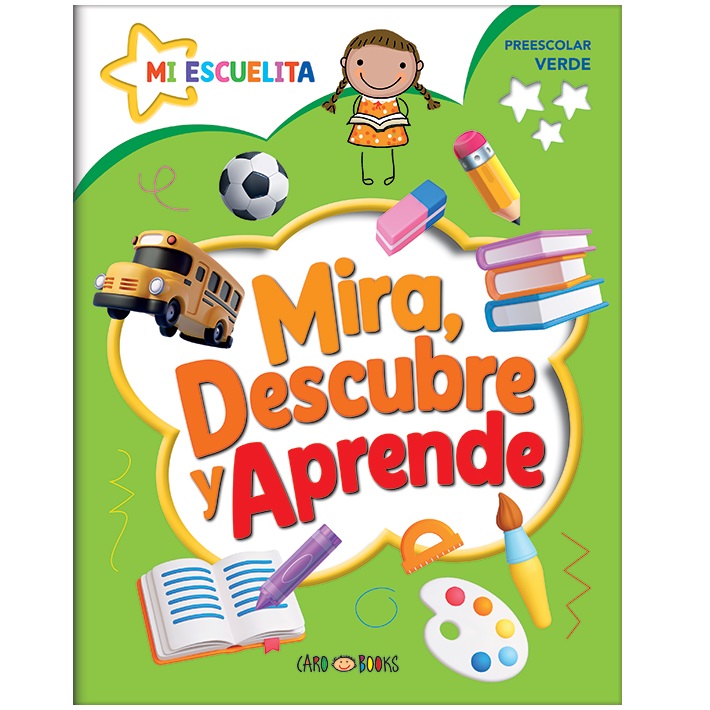 Librito Artemisa Preescolar " MIRA, DESCUBRE Y APRENDE -VERDE- " Educativo 28x22